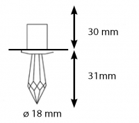 Хрустальная насадка Cariitti CR-31 хром длина кристалла 31 мм