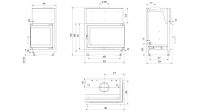 Топка с водяным контуром Oliwia/PW/BP/17/BS/W/DECO, Г-образное стекло справа, змеевик