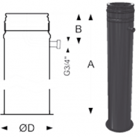 Schiedel Permeter Black 250/300 Чёрный Напольный элемент с отводом конденсата (1000 мм)